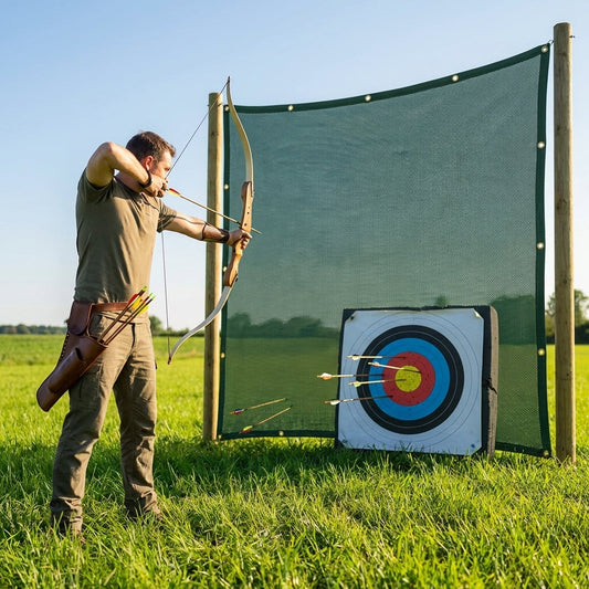 Custom-size archery netting in multiple colours for indoor and outdoor use