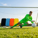 Vibrant men's goalkeeper kit in fluro green with long sleeves - product detail