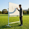 Mobile whiteboard with aluminium frame and 360° wheels