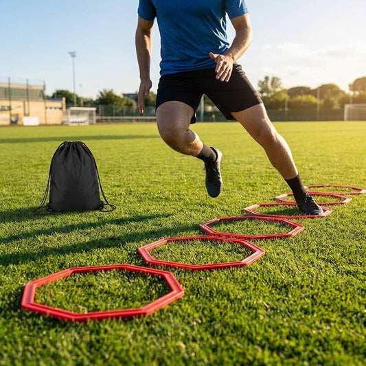 Agility Training Rings Pack of 6 with carry bag and clips