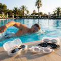 Swimming goggles available in black, grey, and white with anti-fog lenses - product detail