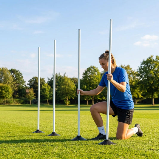 4.5ft white boundary poles for sports training
