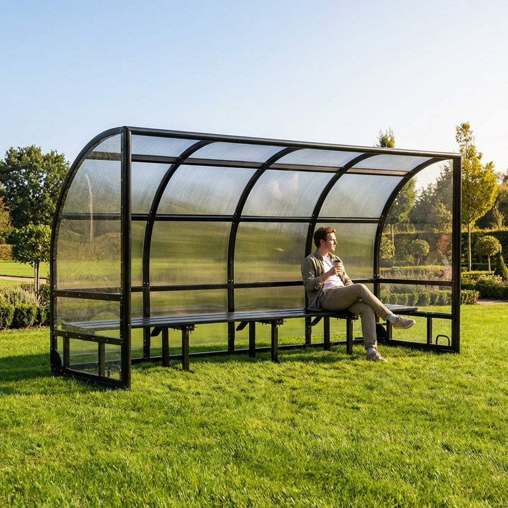 Aluminium Smoking Shelter in Black for Outdoor Use