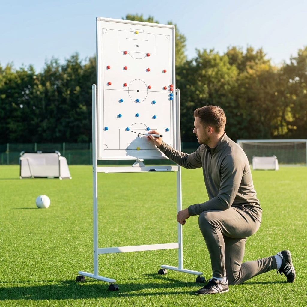 Double-sided aluminium coaching board for football training