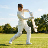 Junior cricket trousers in off-white, perfect for matches and training