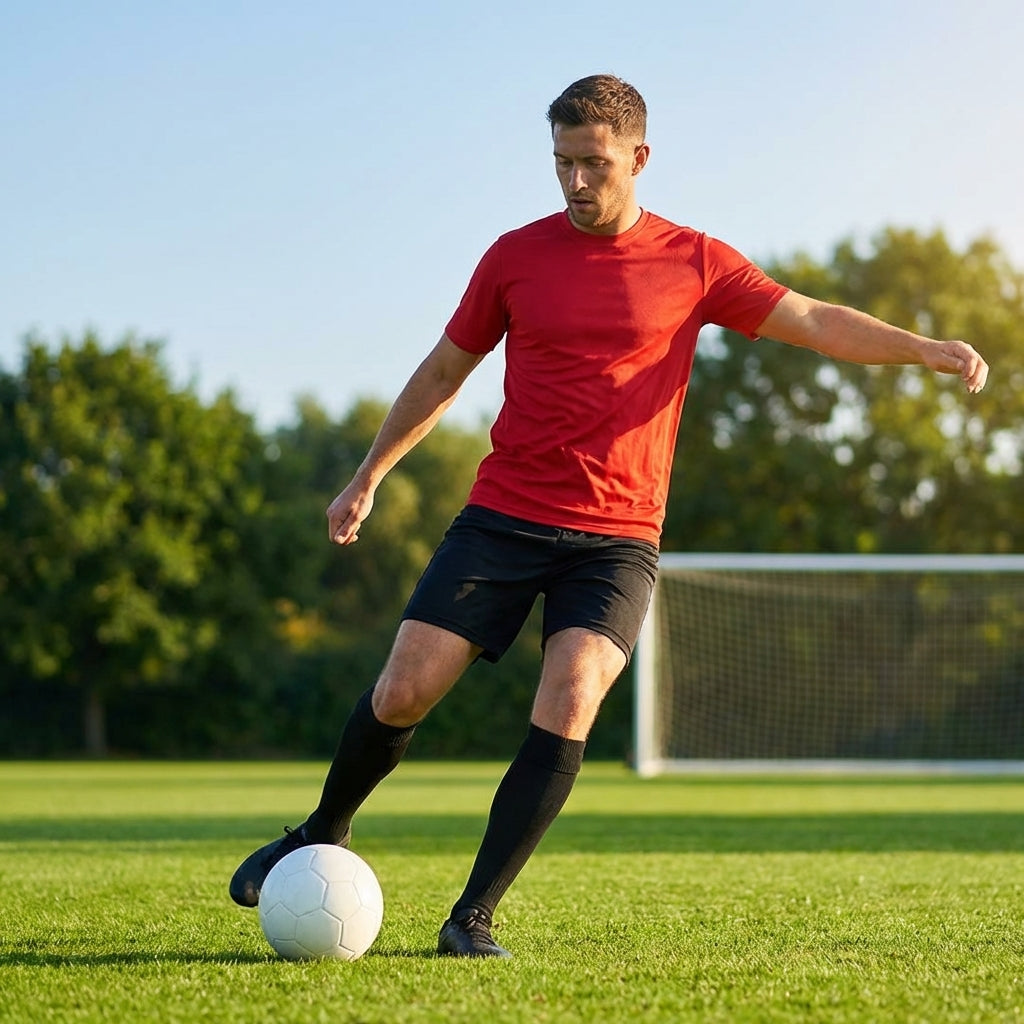 Men's football shirt available in six sizes, lightweight polyester
