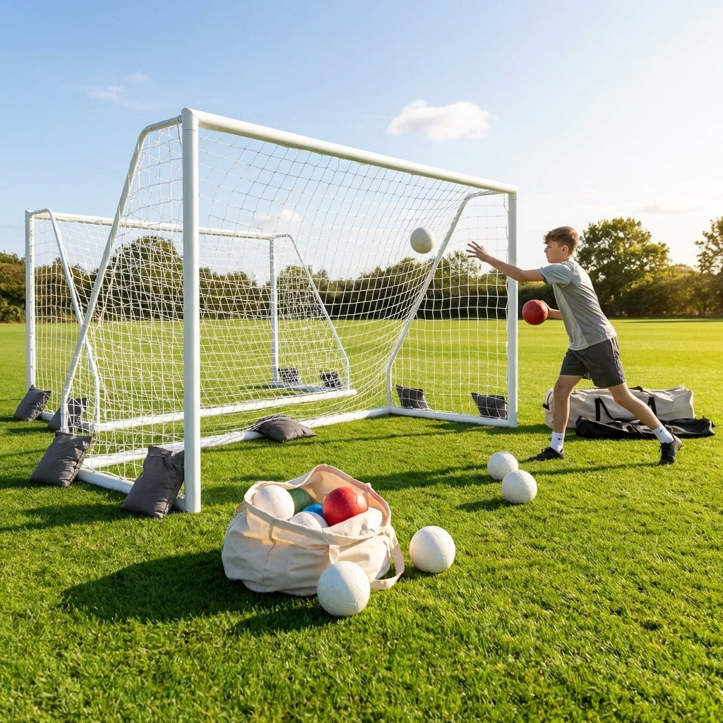 Handball goal and ball set for school sports training