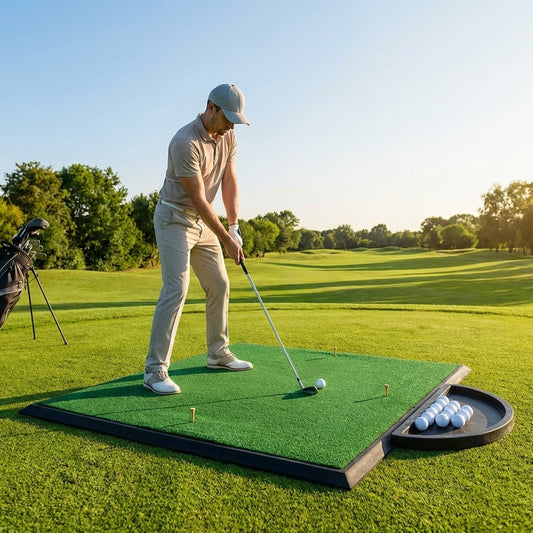 Golf Hitting Mat with Artificial Turf and EVA Foam Base