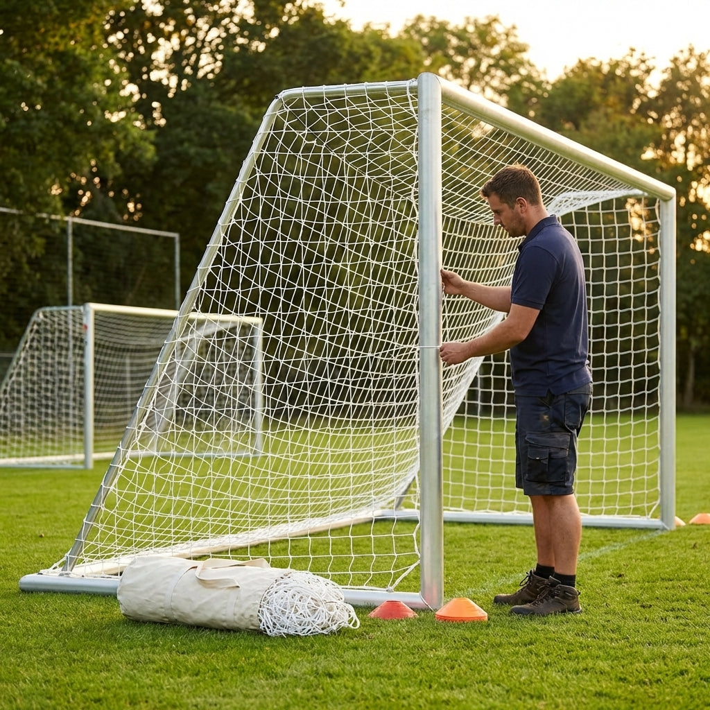 Replacement football goal nets for Alu110 goals, various sizes in white - product detail
