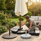 Durable parasol base weights for garden use, available in various sizes and materials - product detail