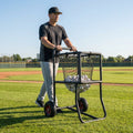 Baseball ball carry cart with steel frame and mesh netting