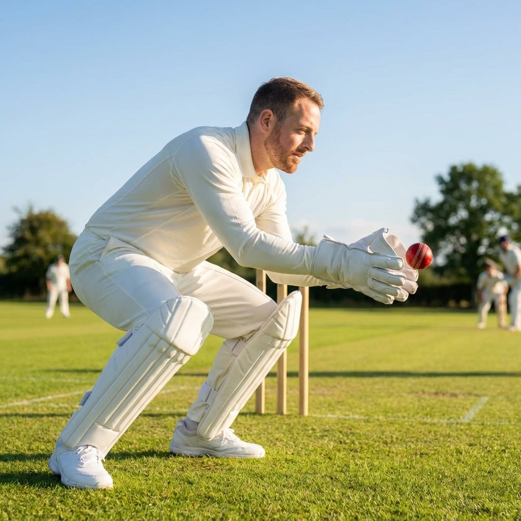 Leather wicket keeping gloves for cricket in 4 sizes