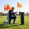 Rugby Corner Flag Set with Fluorescent Flags for Pitch Marking