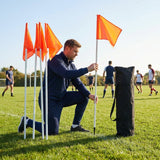 Rugby Corner Flag Set with Fluorescent Flags for Pitch Marking
