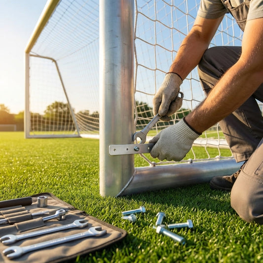 Durable aluminium goal straight bracket for secure crossbar attachment