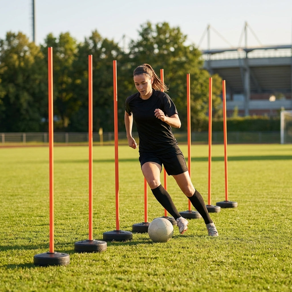 Slalom training poles in vibrant colours for agility training