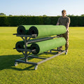 Steel cricket mat trolley for transporting up to four mats - product detail