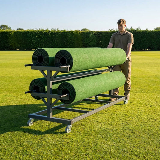 Steel cricket mat trolley for transporting up to four mats - product detail