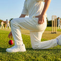 Junior cricket trousers in off-white, perfect for matches and training - product detail
