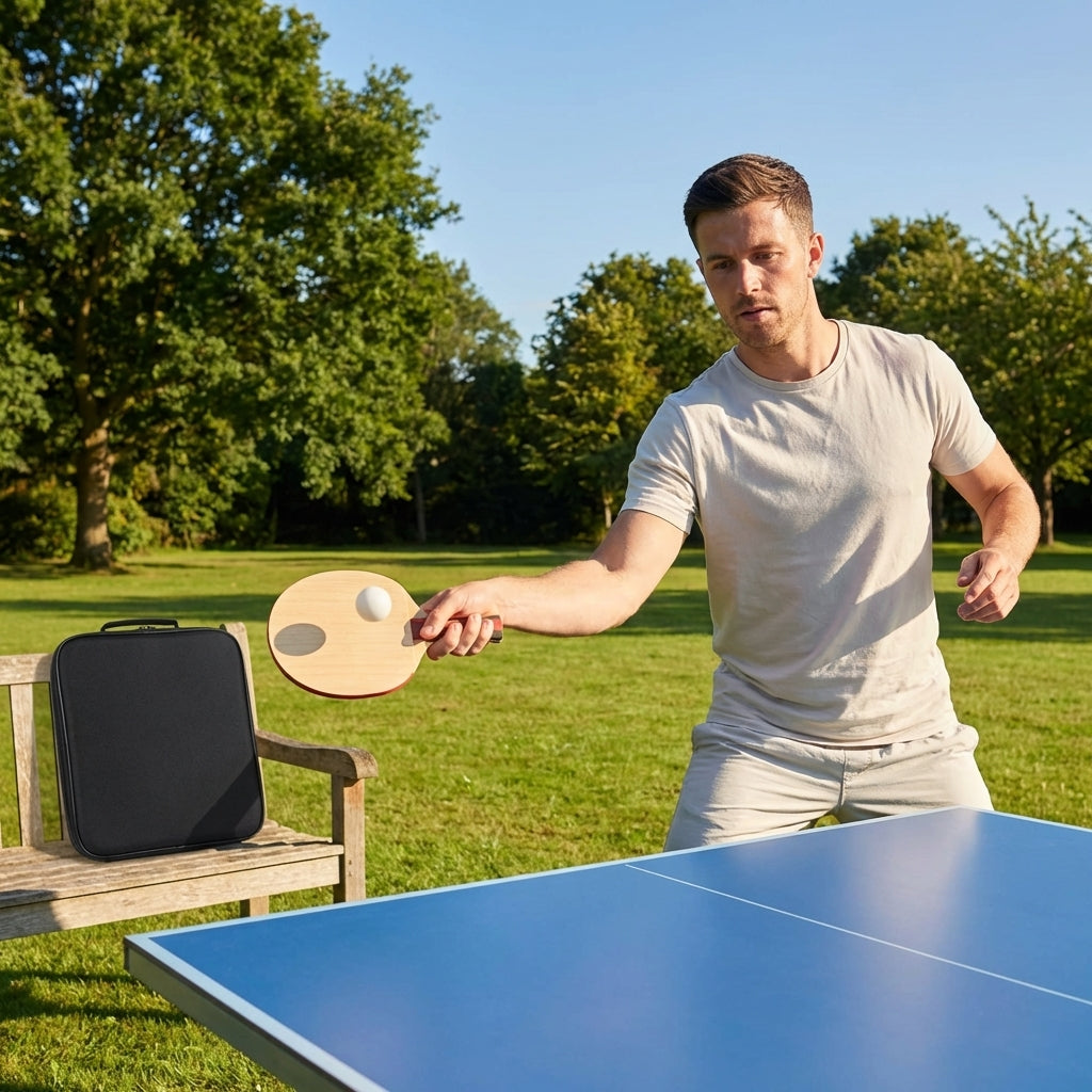 Professional table tennis bat with carbon fibre layers