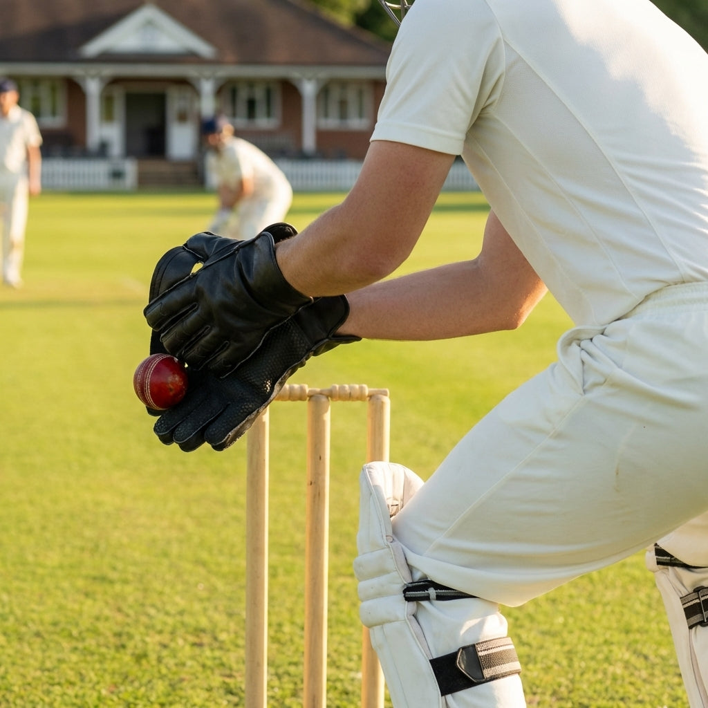 Black Wicket Keeper Gloves for cricket with rubber grip
