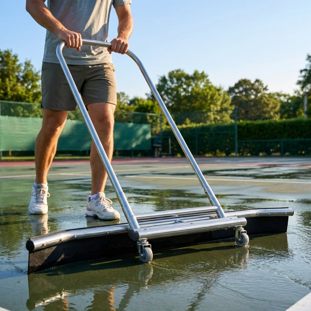 Tennis court squeegee with 5ft aluminium frame for outdoor use