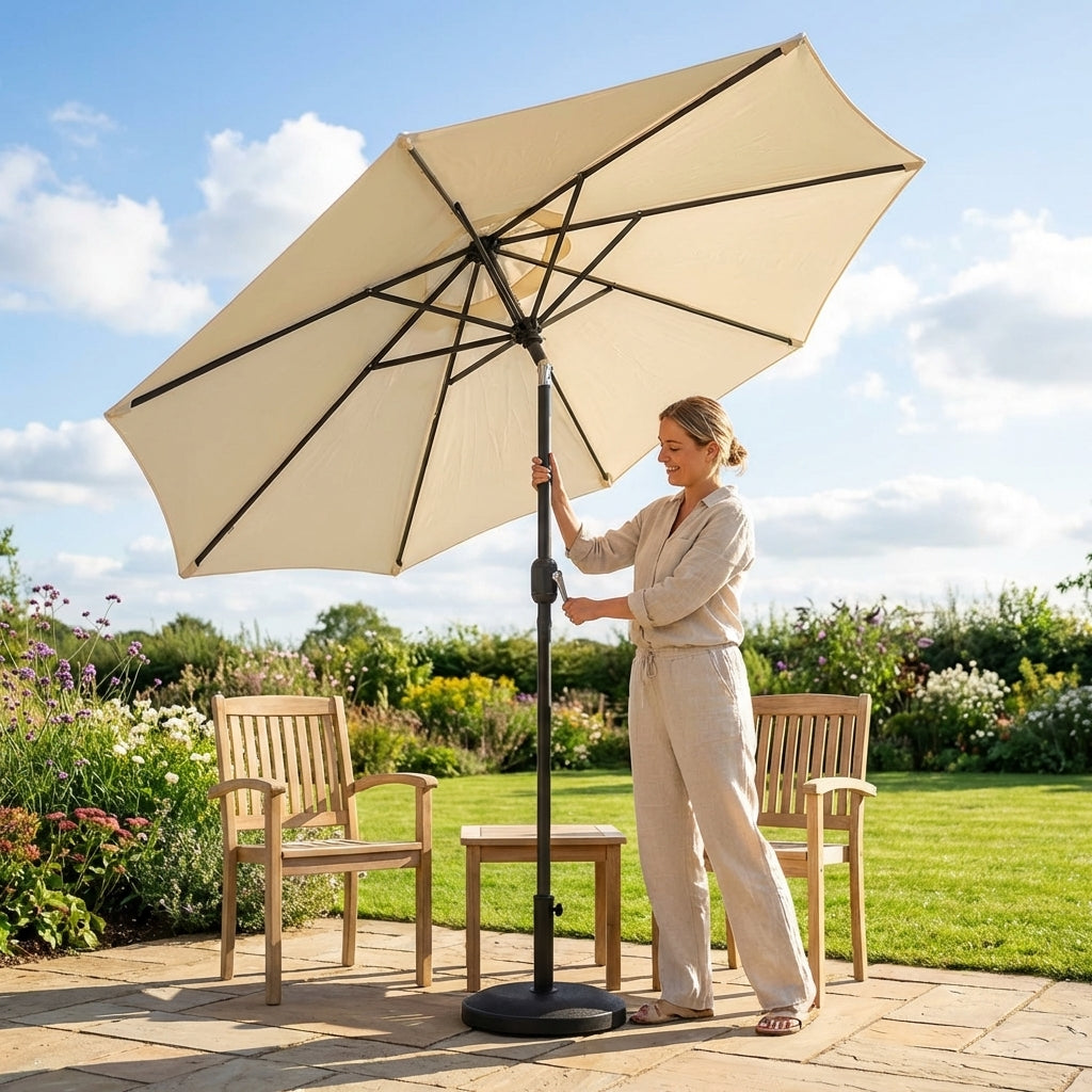 Garden Parasol 2.7m with steel frame and UV protection