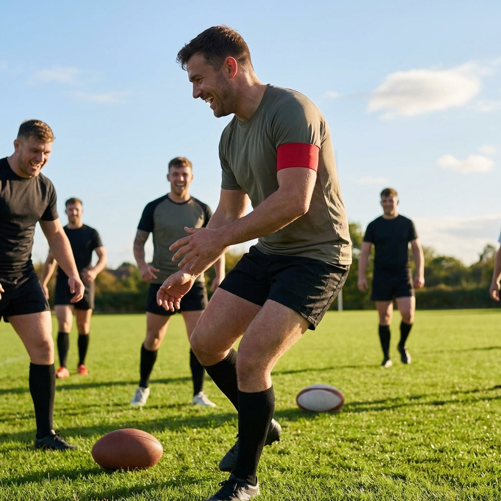 Elasticated rugby captains armband in multiple colours