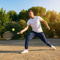 Men's tracksuit bottoms made from 100% polyester, available in six sizes