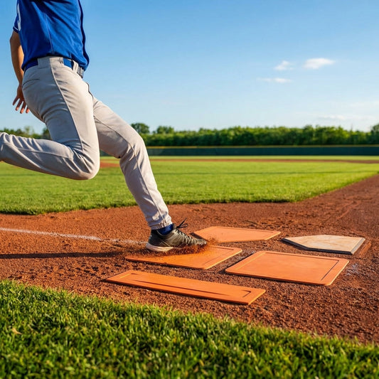 Rubber baseball base set in orange for youth training - product detail