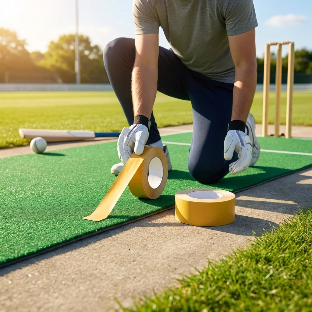 Ultra-strong cricket mat double sided tape for secure placement