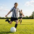 Junior football shirt in black and white stripes, sportswear - product detail