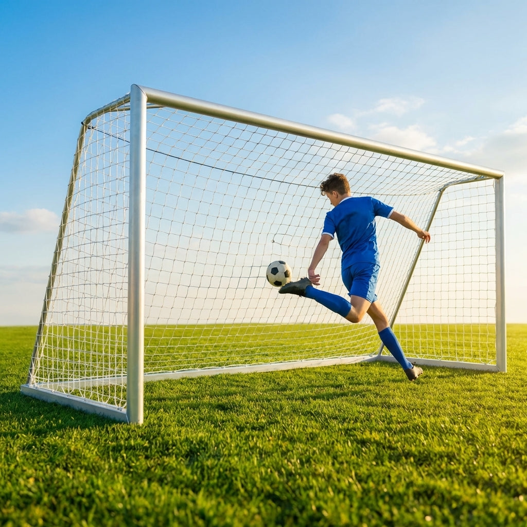12ft x 6ft aluminium football goal for mini-soccer and training