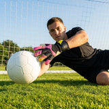 Goalkeeper gloves in various sizes and colours with EVA Foam and latex palm