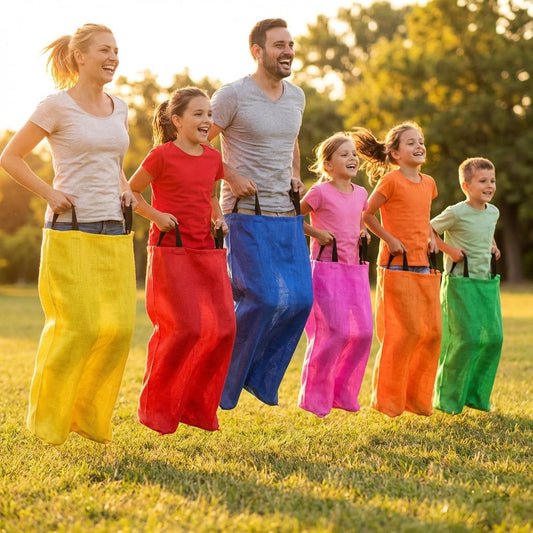Sack race bags in assorted colours for sports day fun - product detail