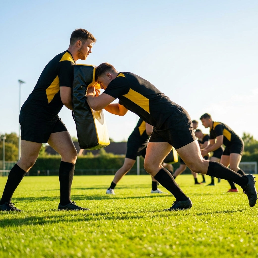 Rugby contact pad for training in vibrant yellow and black