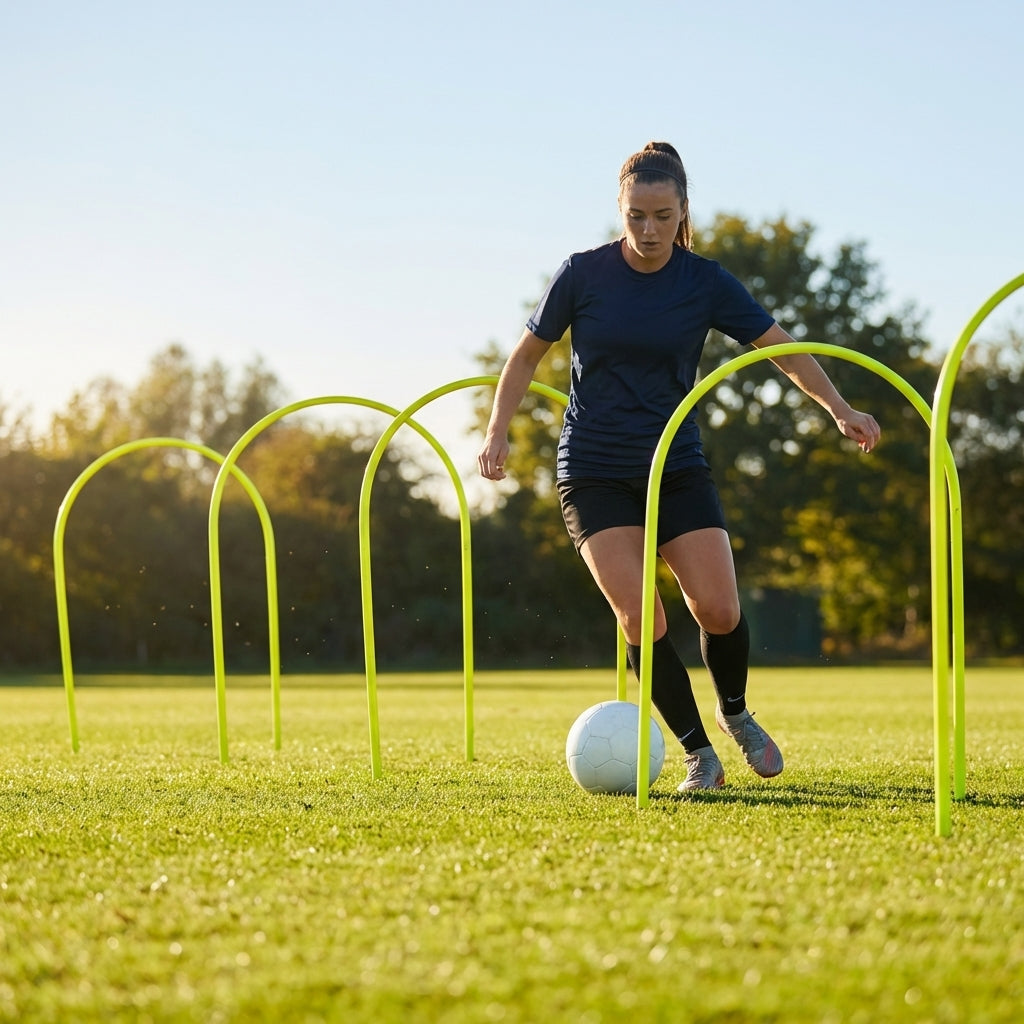 Football Training Passing Arcs, Fluorescent Yellow, High Tensile Plastic