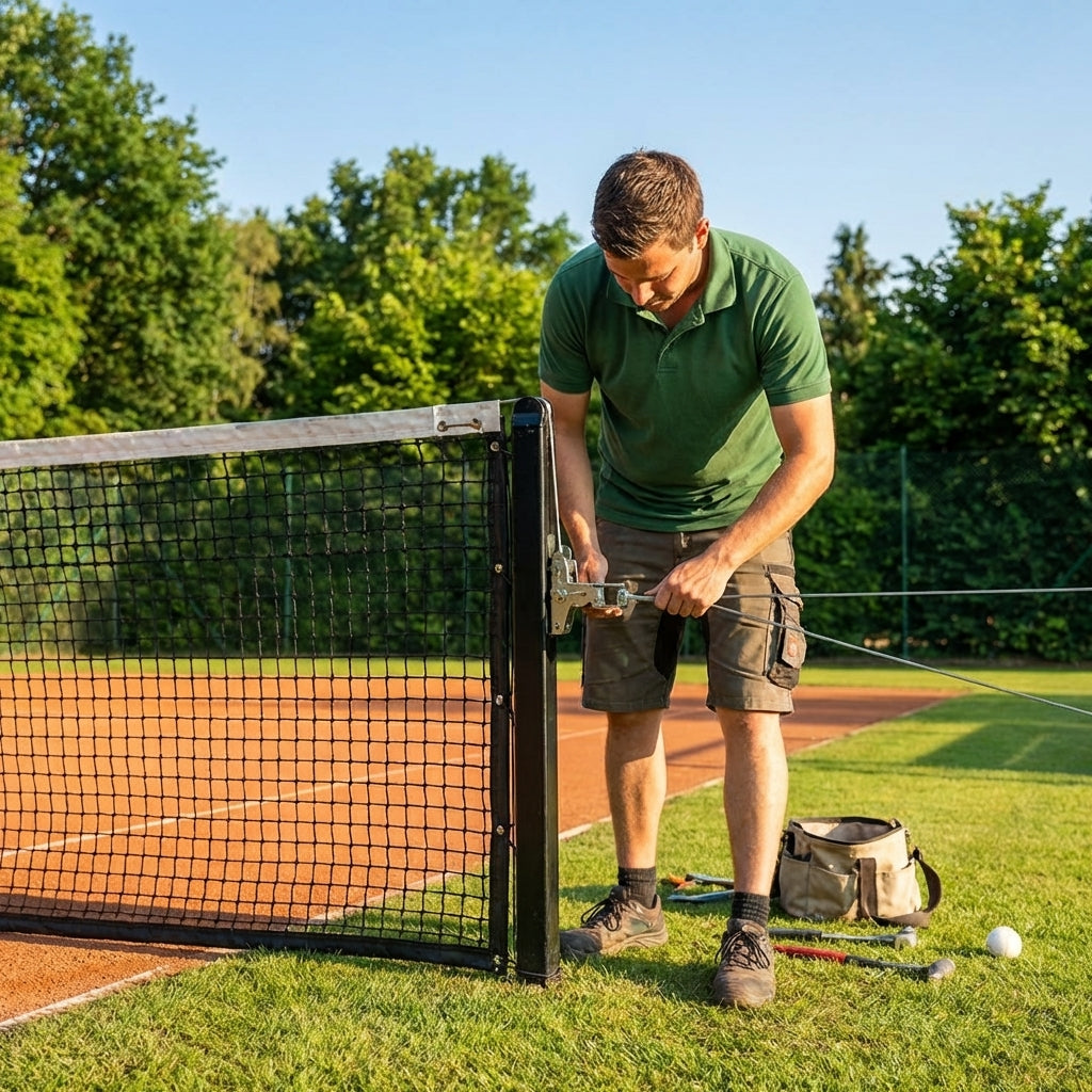 Tennis Court Surround Net System with Steel and HDPP Netting