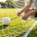 Net tie twine in black, white, and blue for outdoor sports net repair