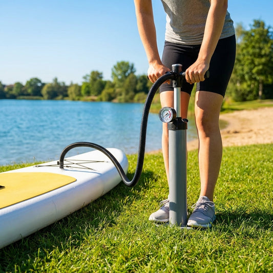 SUP Hand Pump equipped with dual and triple action for water sports