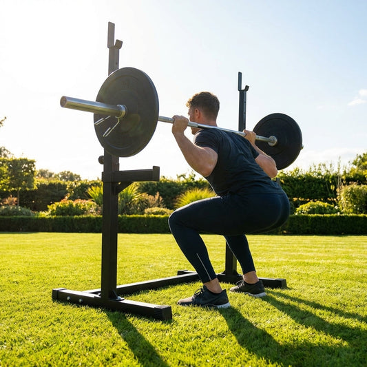 Adjustable squat rack with steel frame for home and gym use - product detail
