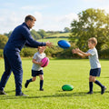 Mini Rugby Balls in Size 2, perfect for junior training, available in Blue, Green, and Pink
