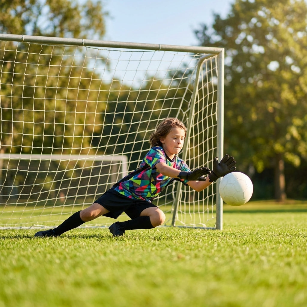 Kids' Goalkeeper Shirt in vibrant colours, ideal for football training