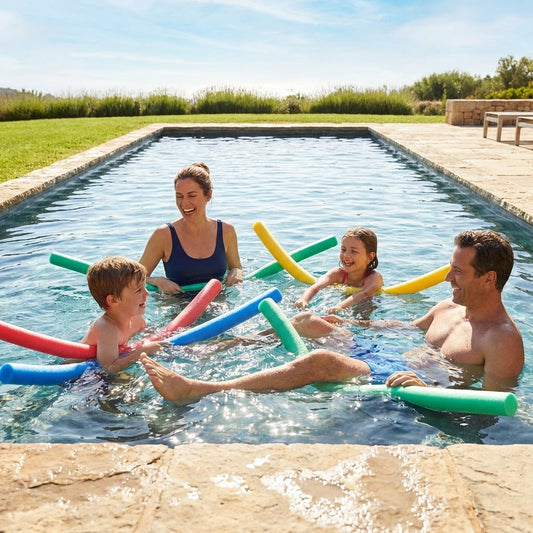 Colourful swimming pool noodles made from EVA foam for aquatic exercises - product detail