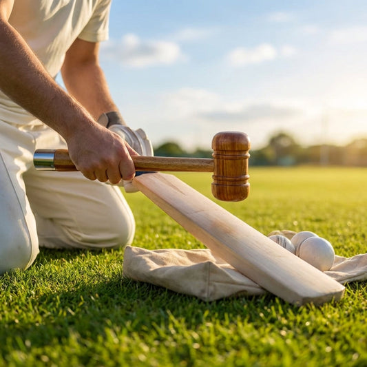Wooden cricket bat mallet with re-grip cone for bat maintenance - product detail