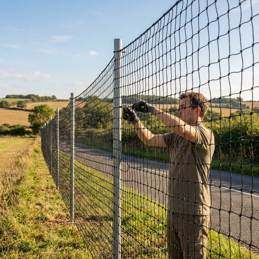 Black anti-litter netting made from HDPP twine for building sites - product detail