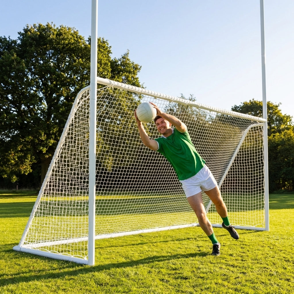 12ft x 6ft Gaelic Football Goal with durable PVC frame