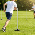 Set of rounders base poles with sturdy rubber bases