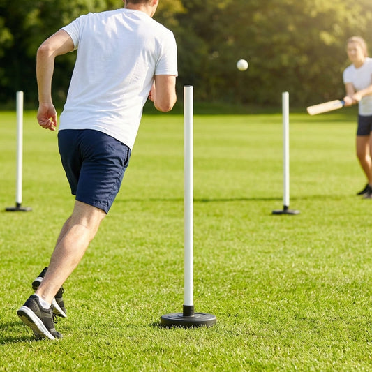 Set of rounders base poles with sturdy rubber bases
