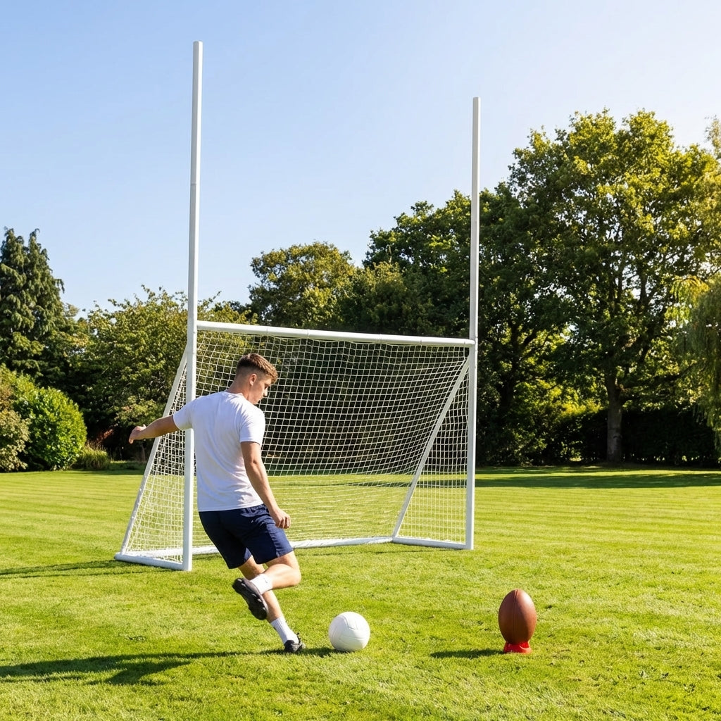 Combi goal posts 10x6 with extendable uprights for garden use